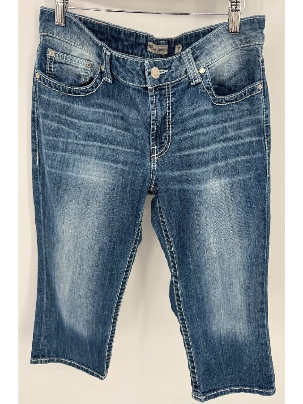 Bke Womens Harper Cropped Denim Capri Jeans